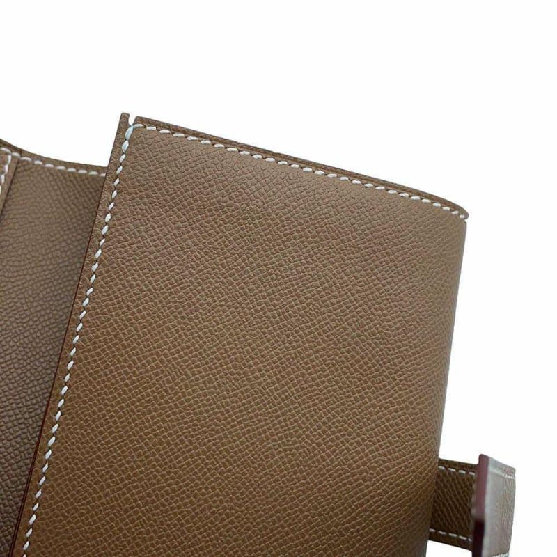 エルメス 三つ折り財布 ベアン コンビネ エトゥープ/シルバー金具 ヴォーマダム B刻印