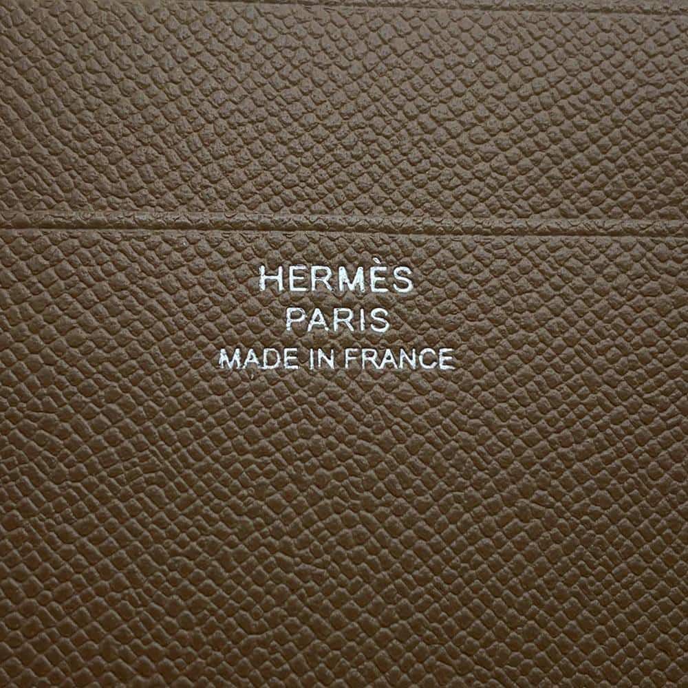 エルメス 三つ折り財布 ベアン コンビネ エトゥープ/シルバー金具 ヴォーマダム B刻印