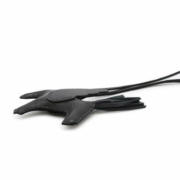 エルメス バッグチャーム ロデオPM ペガサス タッチ ブラック ラムスキン/リザード U刻印 HERMES 黒 ソーブラック
