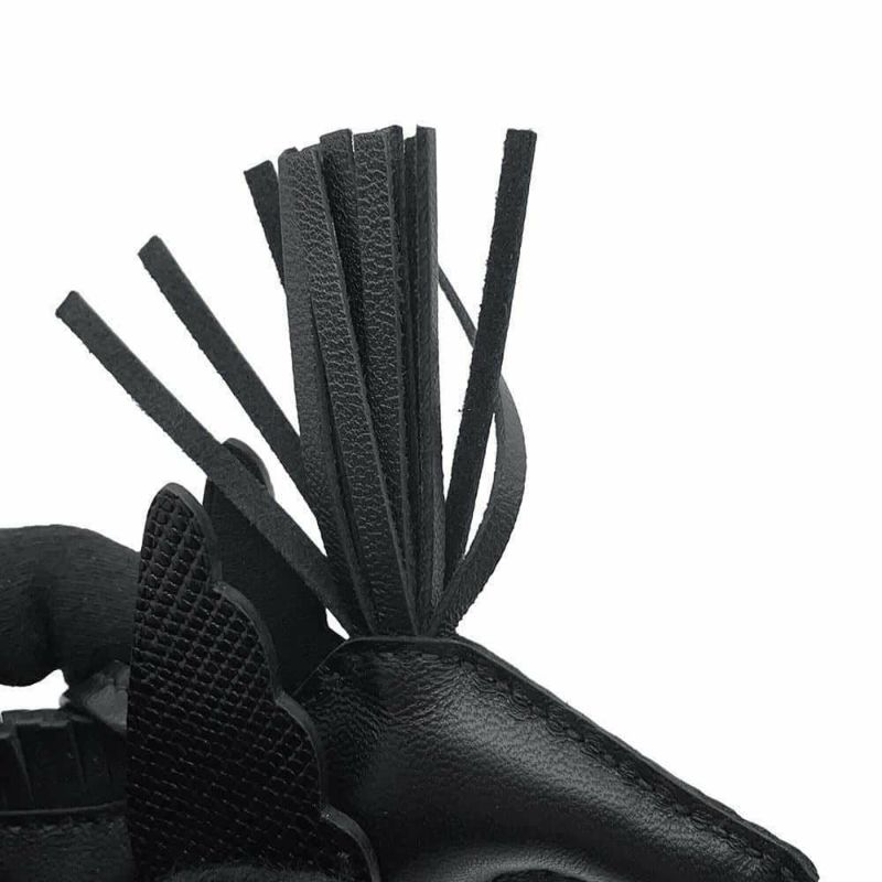 エルメス バッグチャーム ロデオPM ペガサス タッチ ブラック ラムスキン/リザード U刻印 HERMES 黒 ソーブラック