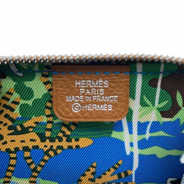 エルメス コインケース アザップコンパクト ミニ シルクイン ゴールド/シルバー金具 エプソン W刻印