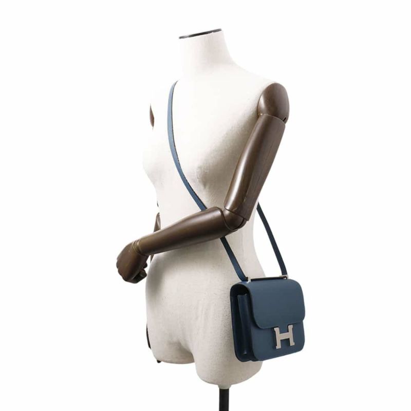 エルメス ショルダーバッグ ミニ コンスタンス3 コルヴェール/シルバー金具 エプソン W刻印 HERMES