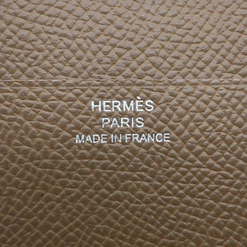 エルメス 三つ折り財布 ベアンコンビネ エトゥープ/シルバー金具 エプソン Z刻印 財布