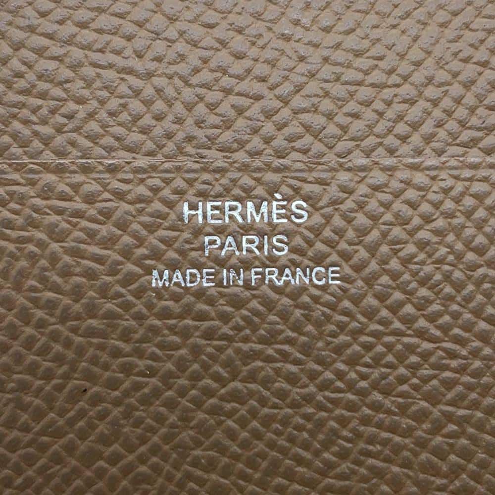 エルメス 三つ折り財布 ベアンコンビネ エトゥープ/シルバー金具 エプソン Z刻印 財布