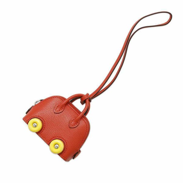 エルメス バッグチャーム ボリード・オン・ホイールズ カプシーヌ/ジョーヌシトロン/シルバー金具 シェブルミゾル B刻印 チャーム