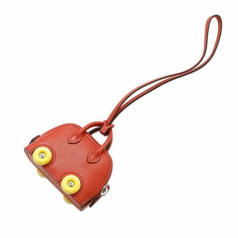 エルメス バッグチャーム ボリード・オン・ホイールズ カプシーヌ/ジョーヌシトロン/シルバー金具 シェブルミゾル B刻印 チャーム