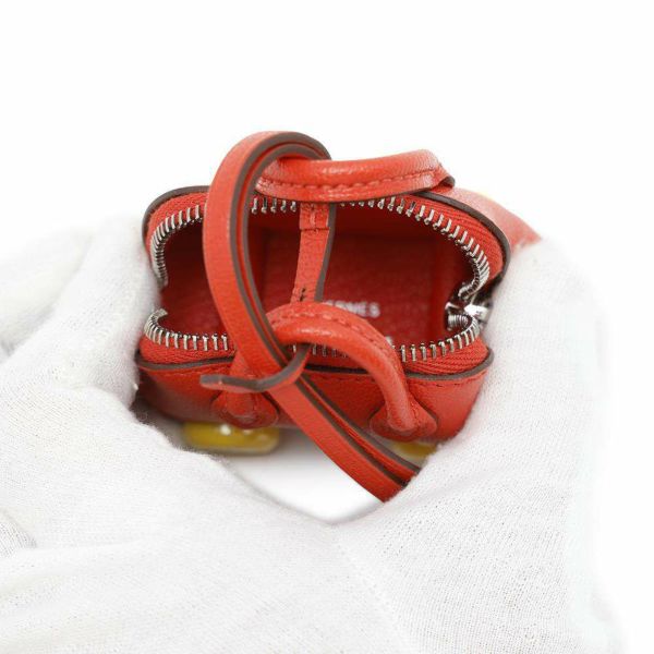 エルメス バッグチャーム ボリード・オン・ホイールズ カプシーヌ/ジョーヌシトロン/シルバー金具 シェブルミゾル B刻印 チャーム