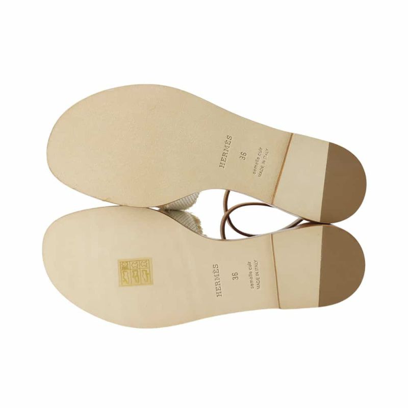 エルメス サンダル サントリーニ フリンジ付き レディースサイズ36 HERMES 靴