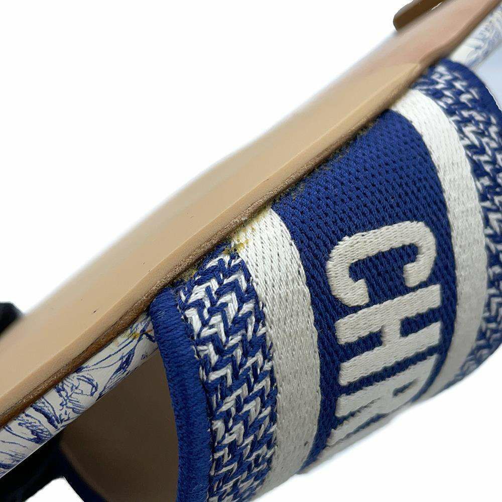 クリスチャン・ディオール サンダル Dway スライド トワル ドゥ ジュイ レディースサイズ36 1/2 KCQ209RIY 靴 白