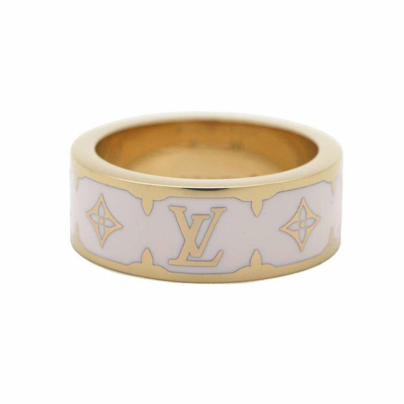 ルイヴィトン リング モノグラム パターン リング ナノ グラム エナメル GP リングサイズM M1565M 指輪