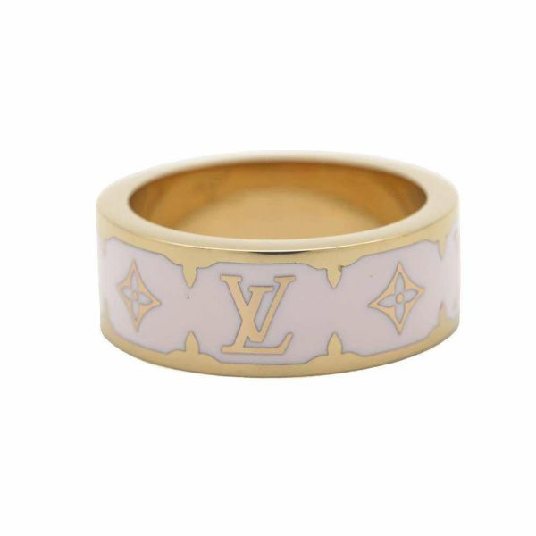 ルイヴィトン リング モノグラム パターン リング ナノ グラム エナメル GP リングサイズM M1565M 指輪