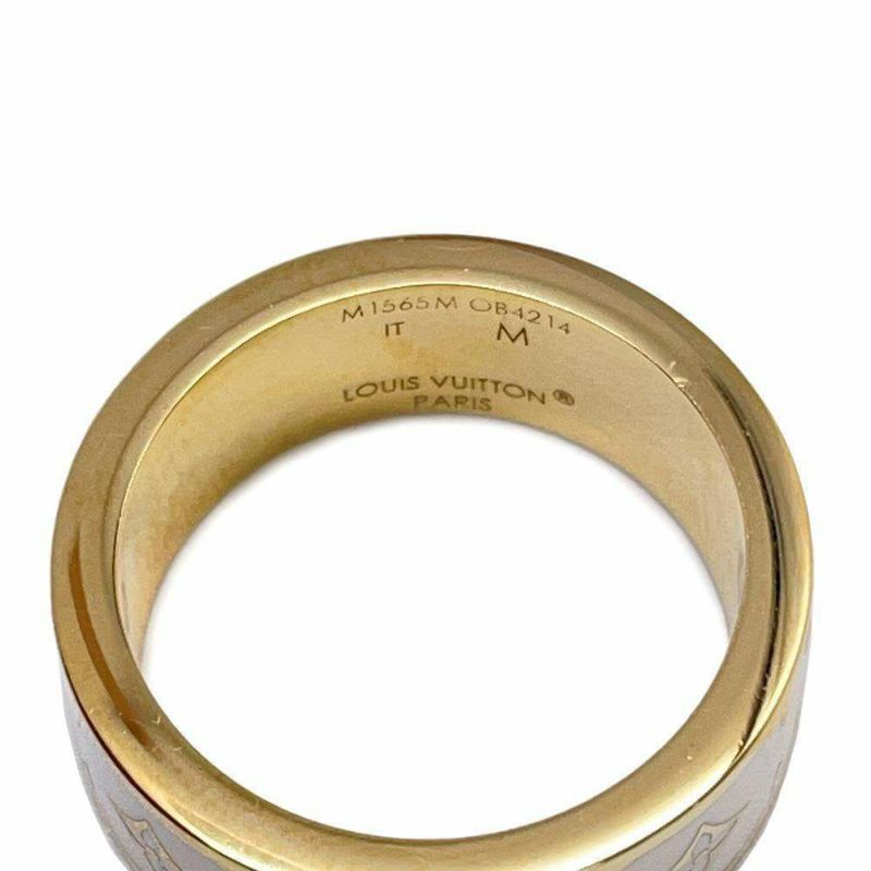ルイヴィトン リング モノグラム パターン リング ナノ グラム エナメル GP リングサイズM M1565M 指輪
