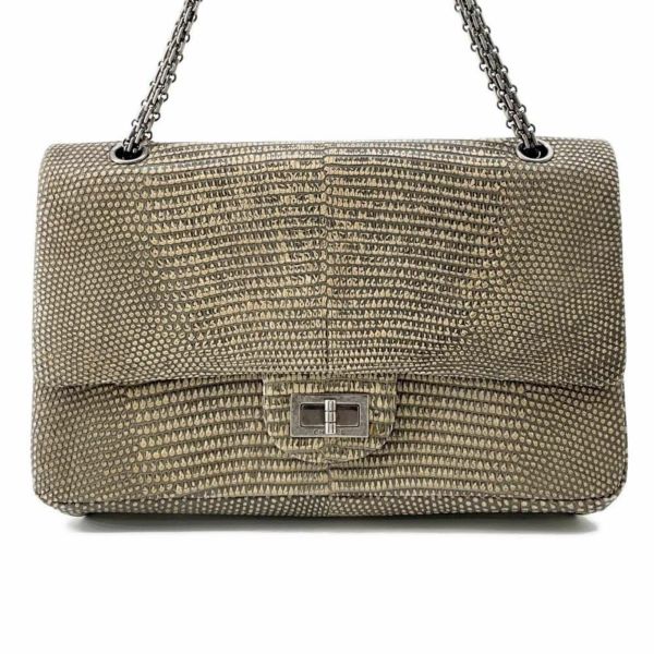 シャネル チェーンショルダーバッグ 2.55 ダブルフラップ リザード CHANEL 2way