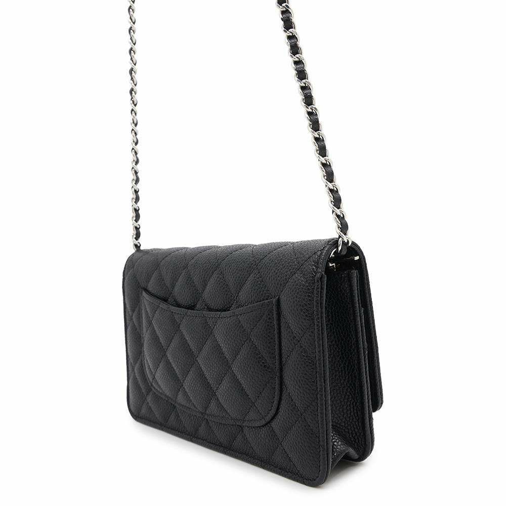 シャネル チェーンウォレット クラシック マトラッセ ココマーク キャビアスキン AP0250 CHANEL 財布 ブラック 黒