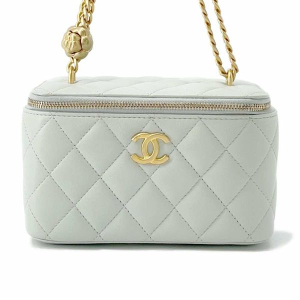 シャネル チェーンショルダーバッグ マトラッセ ココマーク カメリアチェーン バニティ ラムスキン AP3301 CHANEL ヴァニティ