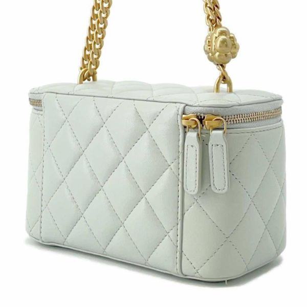 シャネル チェーンショルダーバッグ マトラッセ ココマーク カメリアチェーン バニティ ラムスキン AP3301 CHANEL ヴァニティ