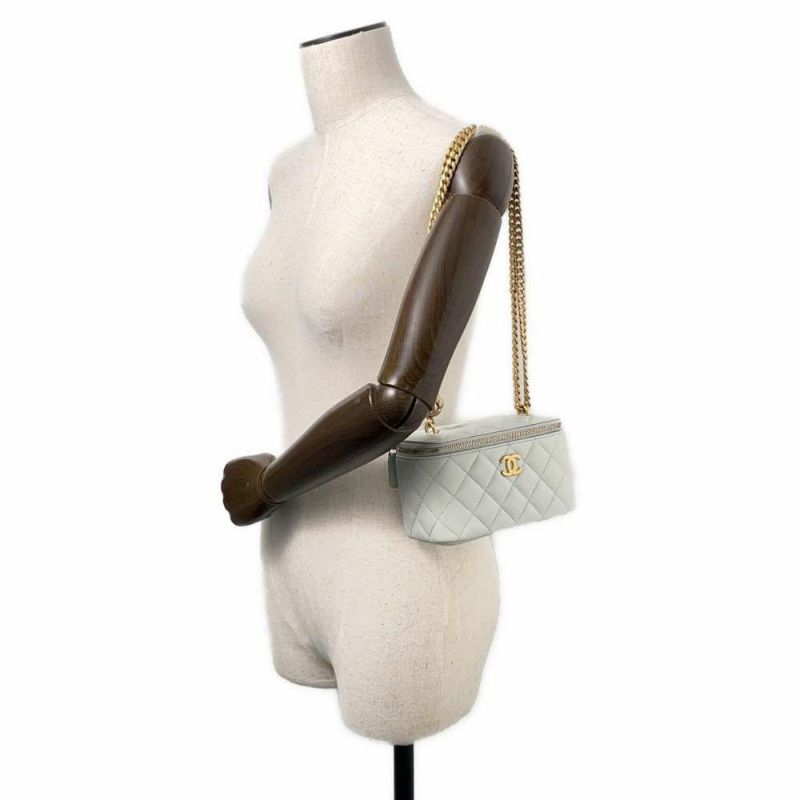 シャネル チェーンショルダーバッグ マトラッセ ココマーク カメリアチェーン バニティ ラムスキン AP3301 CHANEL ヴァニティ