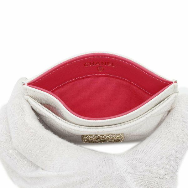 シャネル カードケース マトラッセ ココマーク キャビアスキン AP3188 CHANEL 定期入れ 名刺入れ 白
