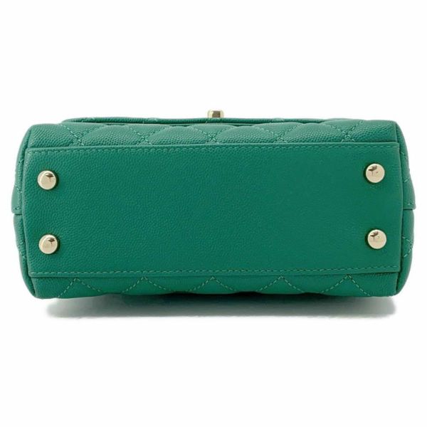 シャネル ハンドバッグ ココマーク トップハンドル ミニ フラップ キャビアスキン AS2215 CHANEL 2wayショルダーバッグ