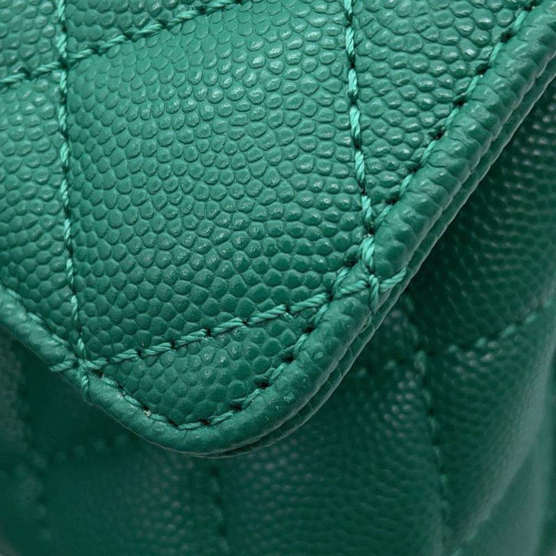 シャネル ハンドバッグ ココマーク トップハンドル ミニ フラップ キャビアスキン AS2215 CHANEL 2wayショルダーバッグ