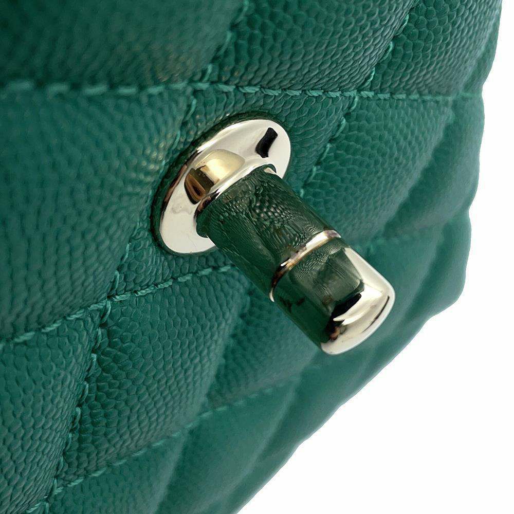 シャネル ハンドバッグ ココマーク トップハンドル ミニ フラップ キャビアスキン AS2215 CHANEL 2wayショルダーバッグ