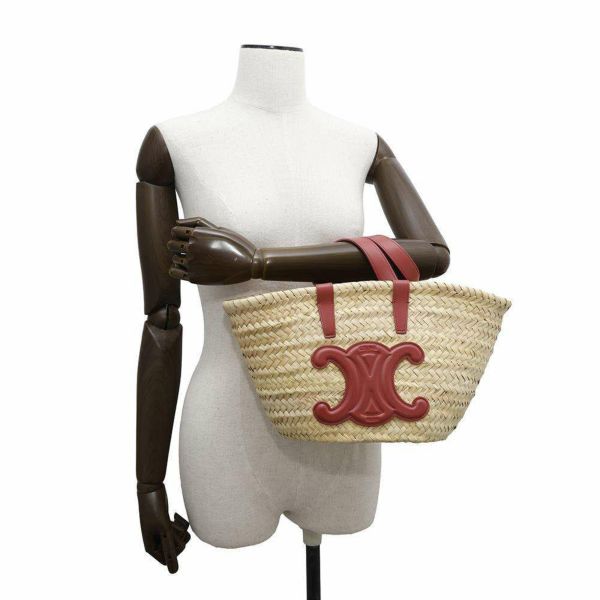 セリーヌ ハンドバッグ ティーン トリオンフ クラシック パニエ ラフィア 194002CGG CELINE 2wayショルダーバッグ かごバッグ