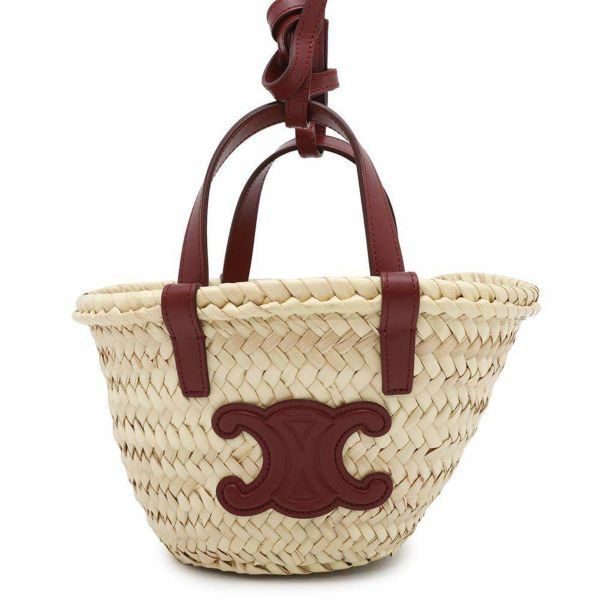 セリーヌ ハンドバッグ トリオンフ ミニ パニエ ラフィア CELINE 2wayショルダーバッグ かごバッグ セール品