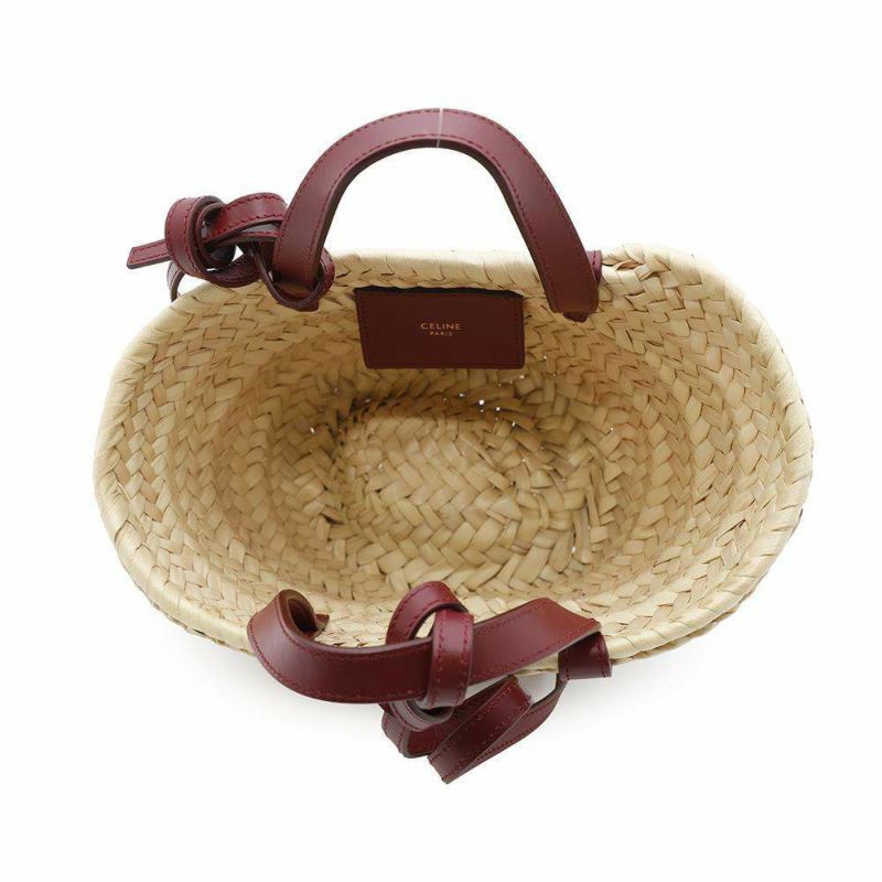 セリーヌ ハンドバッグ トリオンフ ミニ パニエ ラフィア CELINE 2wayショルダーバッグ かごバッグ セール品