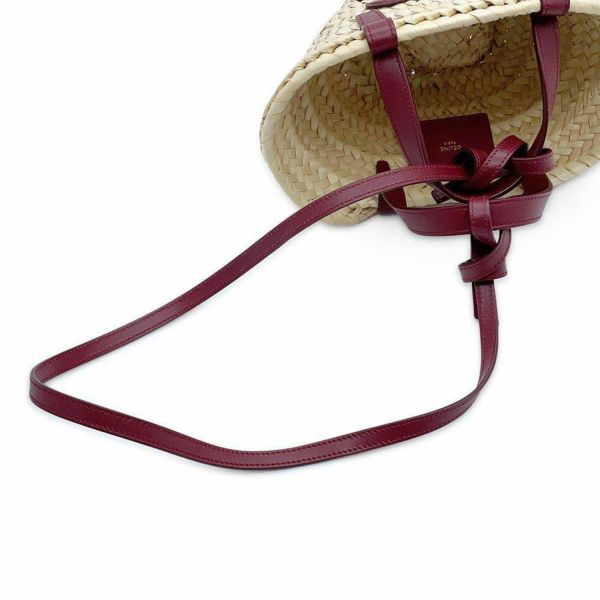 セリーヌ ハンドバッグ トリオンフ ミニ パニエ ラフィア CELINE 2wayショルダーバッグ かごバッグ セール品