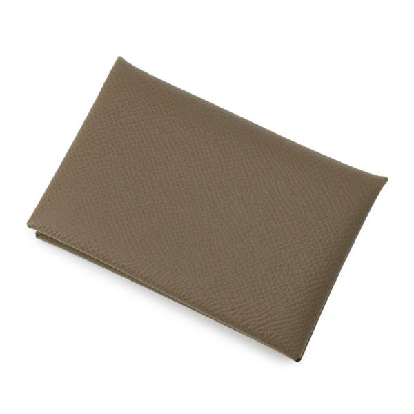 エルメス カードケース カルヴィ エトゥープ エプソン W刻印 HERMES 名刺入れ