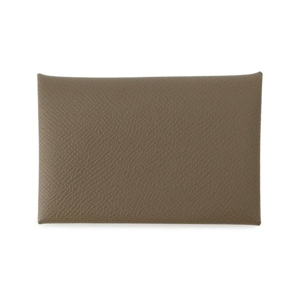 エルメス カードケース カルヴィ エトゥープ エプソン W刻印 HERMES 名刺入れ