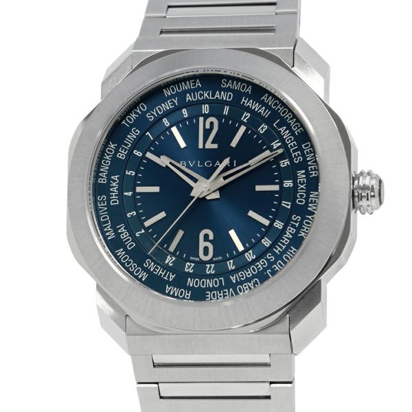 ブルガリ オクト ローマ ウォッチ ワールドタイマー 103481 BVLGARI 腕時計 ブルー文字盤