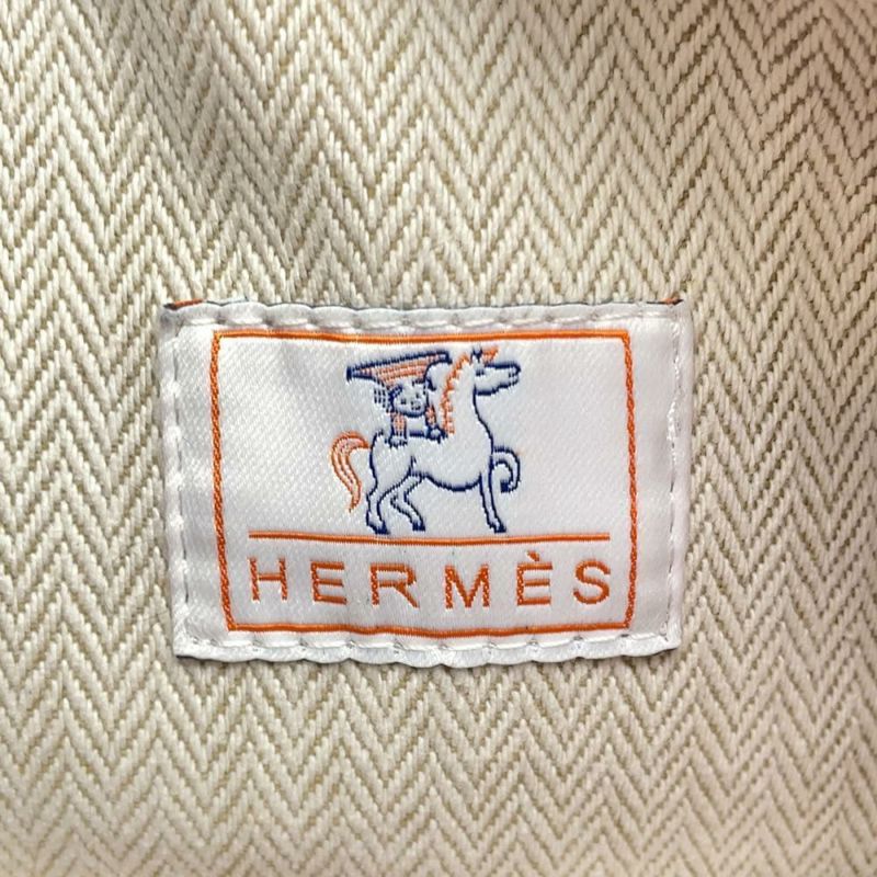 エルメス ポーチ ブリッド・ア・ブラックGM カブリオル テラコッタ/シルバー金具 キャンバス HERMES バッグ