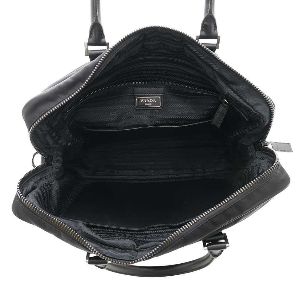 プラダ ビジネスバッグ サフィアーノレザー ナイロン VA0871 PRADA 2wayショルダーバッグ ブリーフケース 黒