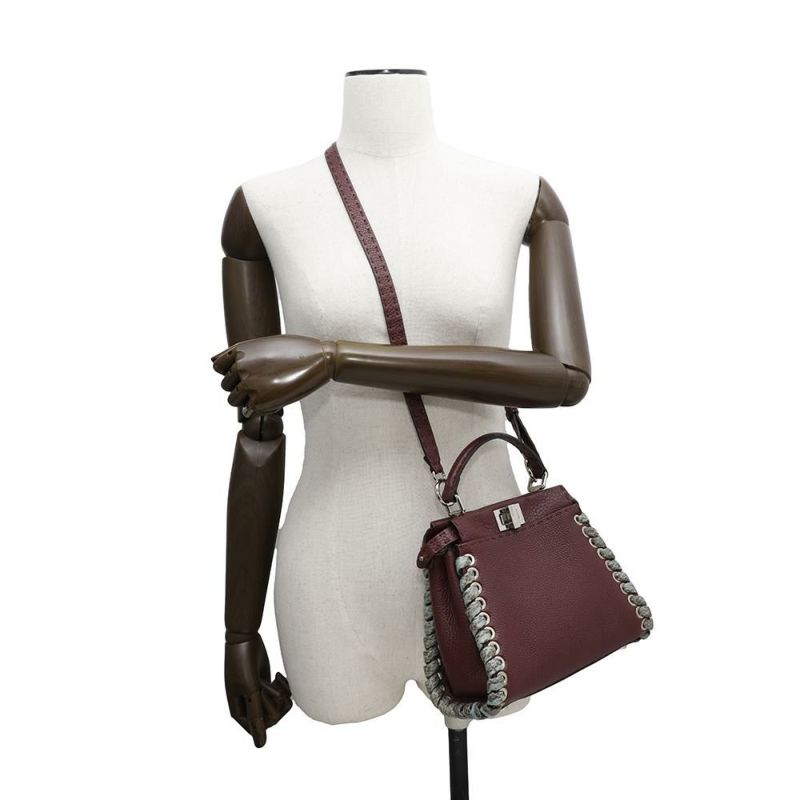 フェンディ ハンドバッグ ミニ ピーカブー セレリア レザー パイソン 8BN244 FENDI バッグ 2wayショルダーバッグ