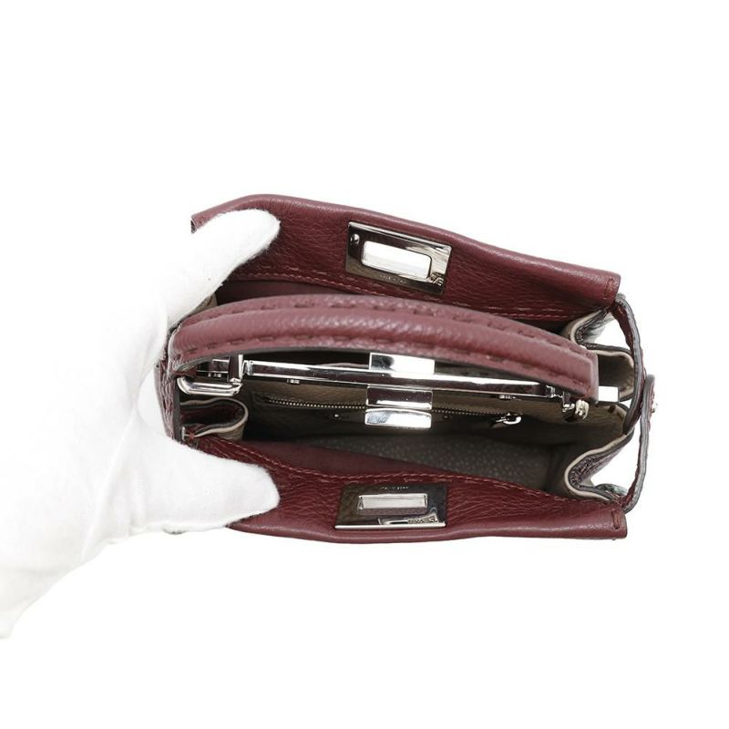 フェンディ ハンドバッグ ミニ ピーカブー セレリア レザー パイソン 8BN244 FENDI バッグ 2wayショルダーバッグ