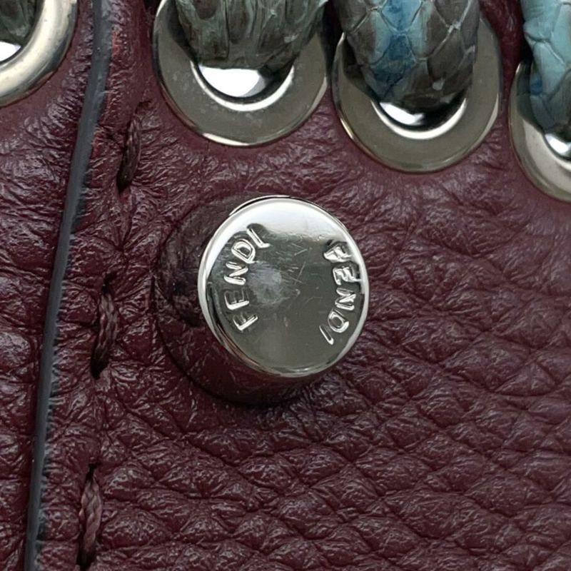 フェンディ ハンドバッグ ミニ ピーカブー セレリア レザー パイソン 8BN244 FENDI バッグ 2wayショルダーバッグ