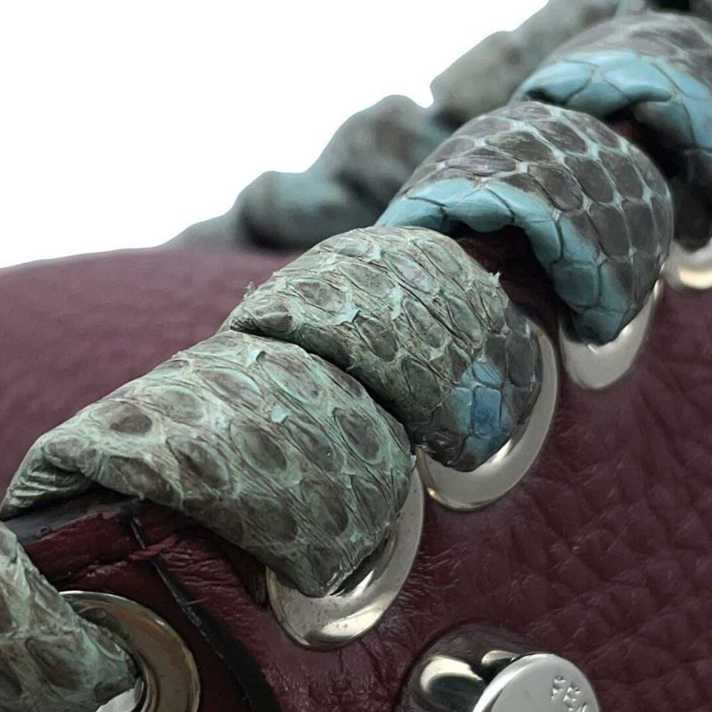 フェンディ ハンドバッグ ミニ ピーカブー セレリア レザー パイソン 8BN244 FENDI バッグ 2wayショルダーバッグ