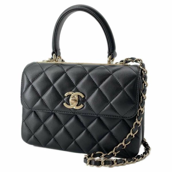 シャネル ハンドバッグ ココマーク マトラッセ ラムスキン AS4654 CHANEL 2wayショルダーバッグ 黒