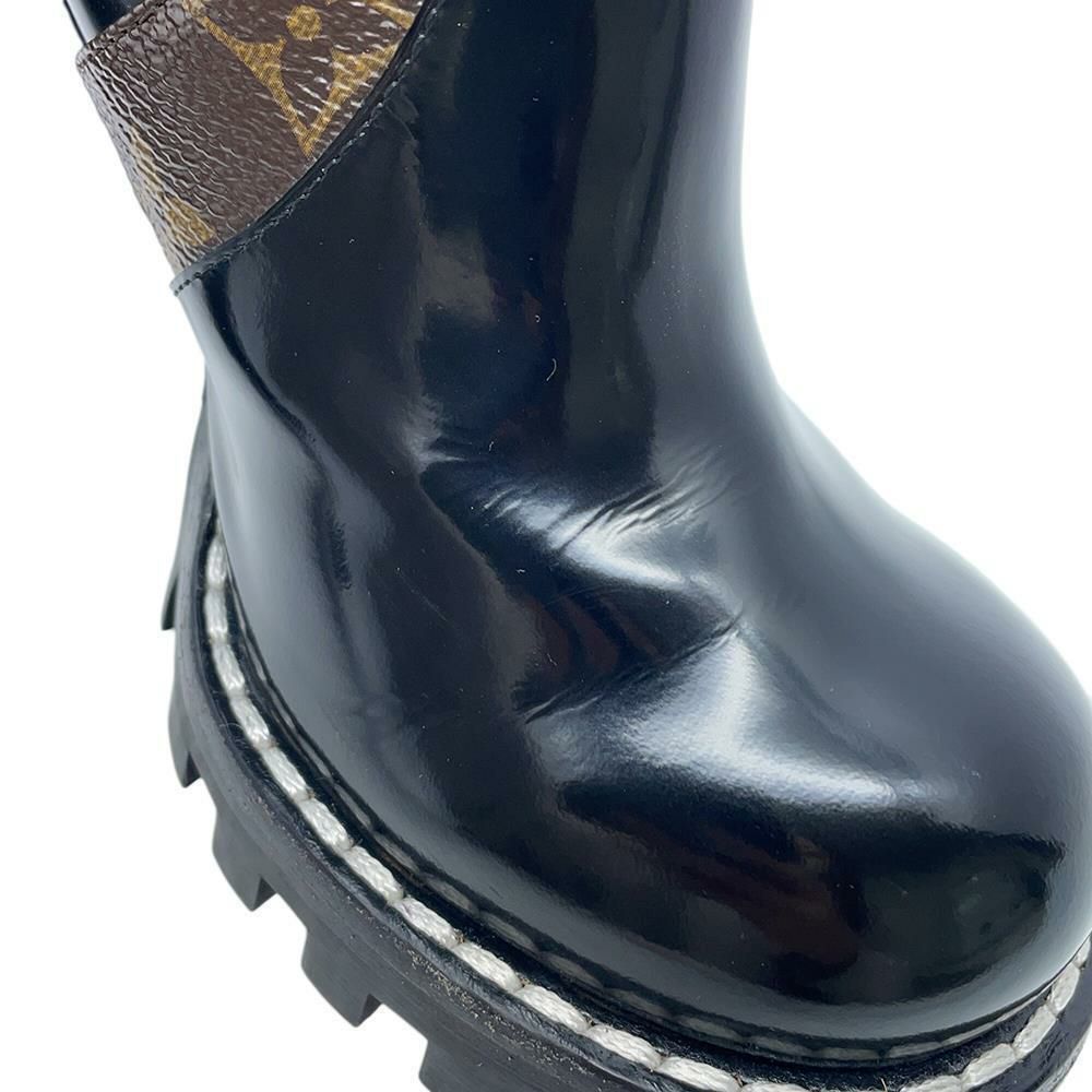 ルイヴィトン ブーツ スタートレイルライン モノグラム パテント レディースサイズ36 1/2 LOUIS VUITTON 靴 ブラック 黒