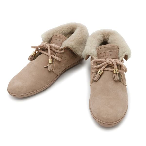 ルイヴィトン スニーカー モノグラムレースアップシューズ ムートン スエード レディースサイズ37 1/2 LOUIS VUITTON 靴