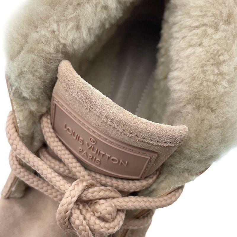 ルイヴィトン スニーカー モノグラムレースアップシューズ ムートン スエード レディースサイズ37 1/2 LOUIS VUITTON 靴