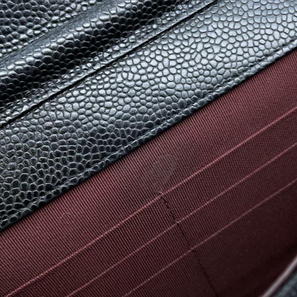 シャネル チェーンウォレット マトラッセ ココマーク キャビアスキン キルティング A33814 CHANEL 財布 黒