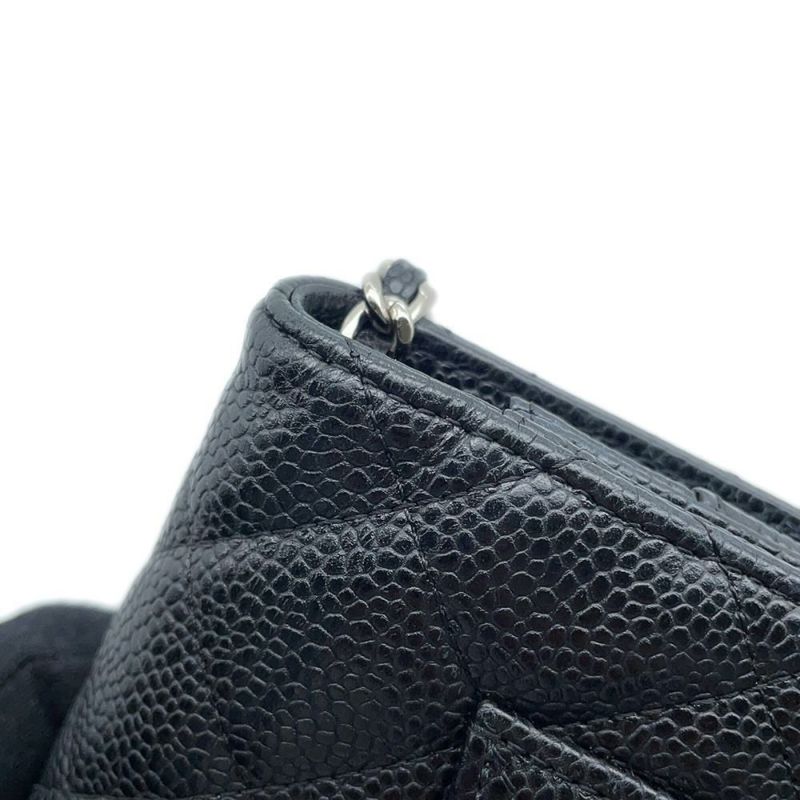 シャネル チェーンウォレット マトラッセ ココマーク キャビアスキン キルティング A33814 CHANEL 財布 黒
