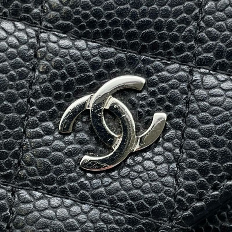 シャネル チェーンウォレット マトラッセ ココマーク キャビアスキン キルティング A33814 CHANEL 財布 黒