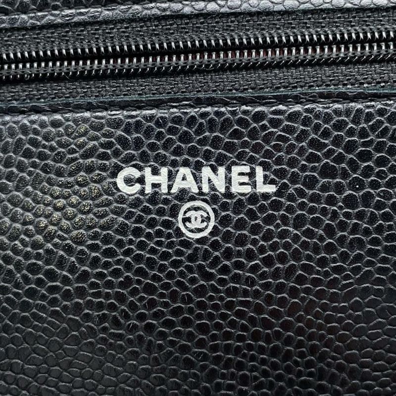 シャネル チェーンウォレット マトラッセ ココマーク キャビアスキン キルティング A33814 CHANEL 財布 黒