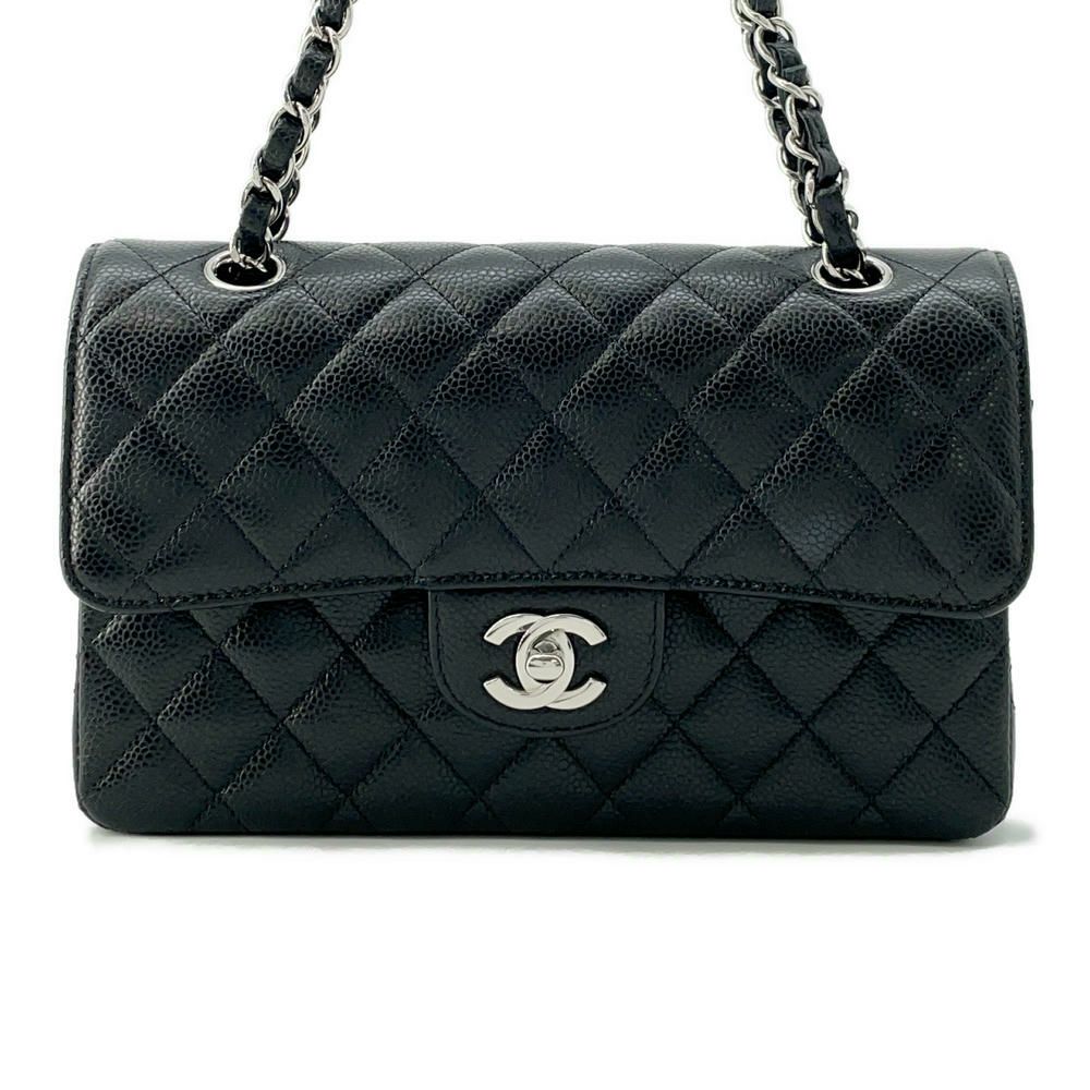 シャネル チェーンショルダーバッグ マトラッセ23 ココマーク ダブルチェーン キャビアスキン A01113 CHANEL バッグ 黒