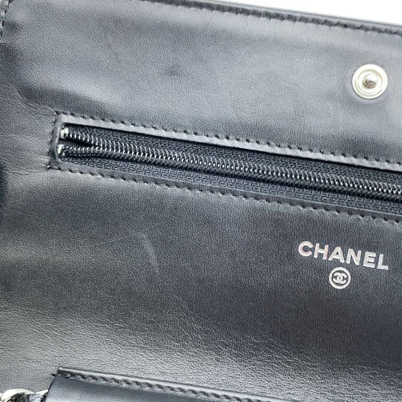 シャネル チェーンウォレット ココマーク キャビアスキン A48654 CHANEL チェーンショルダーバッグ 財布 黒
