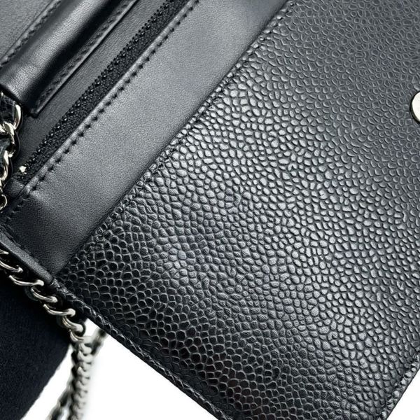シャネル カーフィアスキン ココマーク チェーン財布 A48654 CHANEL(シャネル) ココマーク チェーンウォレット キャビア