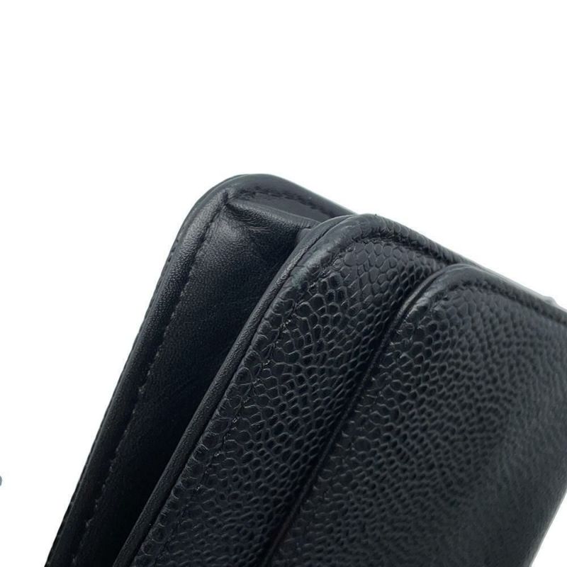 シャネル チェーンウォレット ココマーク キャビアスキン A48654 CHANEL チェーンショルダーバッグ 財布 黒